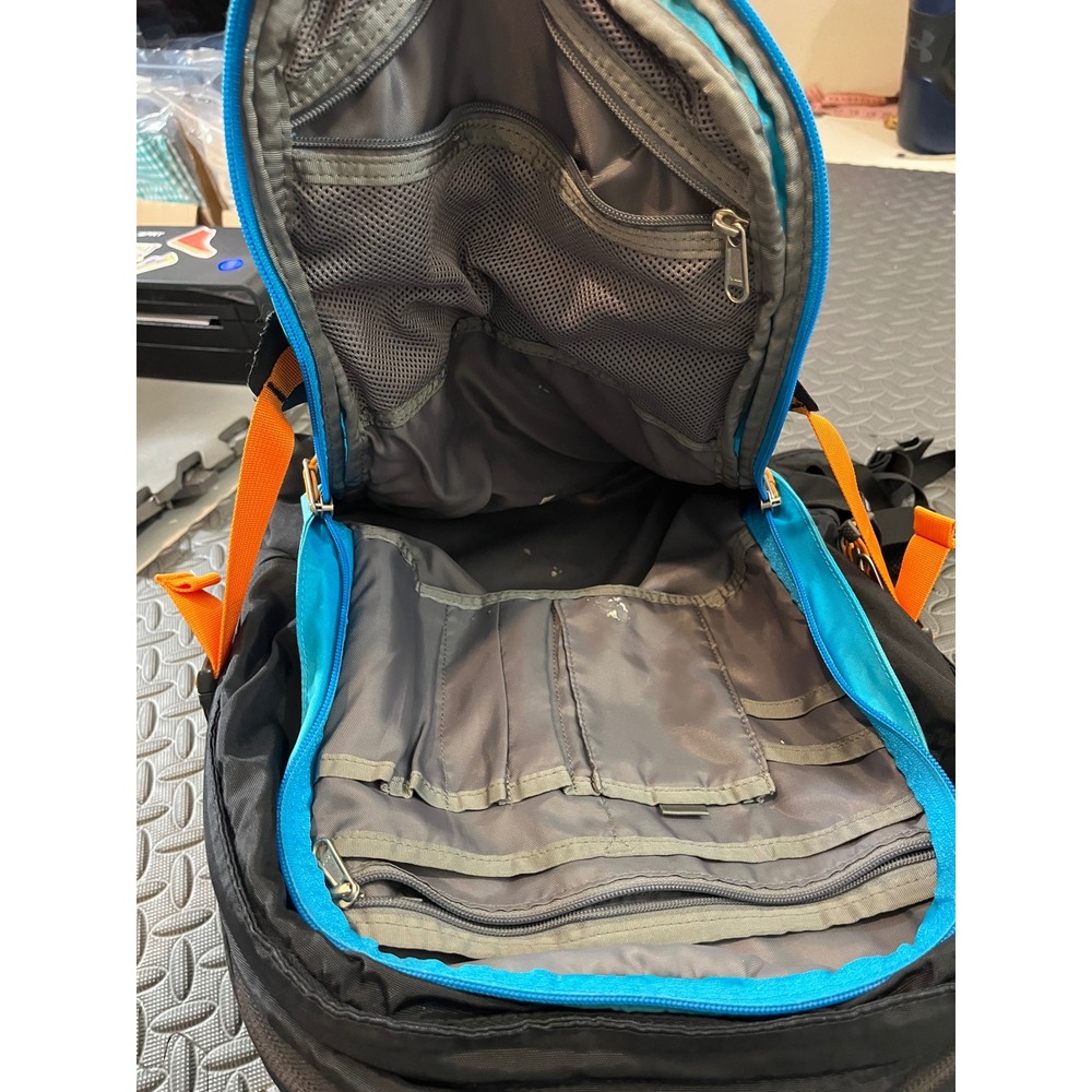 The North Face Surge II Transit Backpack Unisex OS Black Blue Orange Hiking Bag - Picture 7 of 16